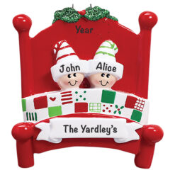 Bed Head Couple Personalized Christmas Ornament