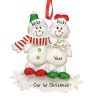 Snowmen Sled Couple Personalized Christmas Ornament