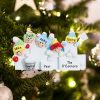 Personalized Snowball FIght Family of 5 Christmas Ornament