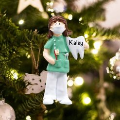 Personalized Dentist Hygenist Girl Christmas Ornament