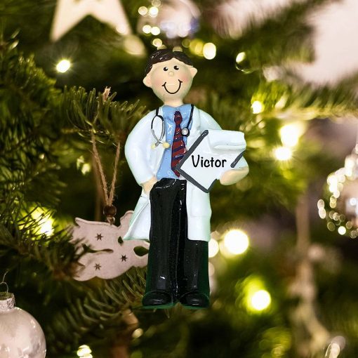 Personalized Doctor Guy Christmas Ornament