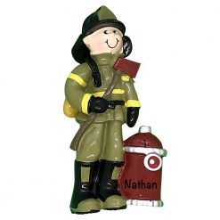 Fireman Hydrant Personalized Christmas Ornament