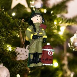 Personalized Fireman Christmas Ornament