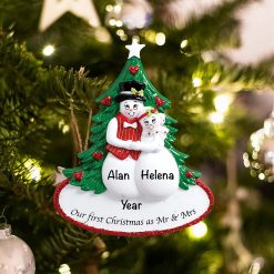 Personalized Snow Couples First Christmas Christmas Ornament