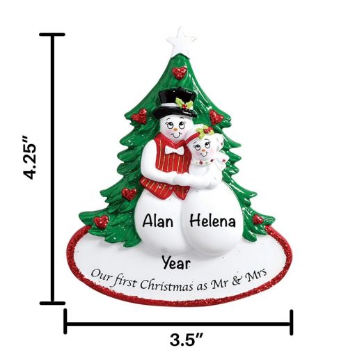 Snow Couple 1st Christmas Personalized Christmas Ornament
