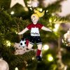 Personalized Soccer Girl Blonde Christmas Ornament