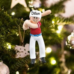 Personalized Baseball Boy Christmas Ornament