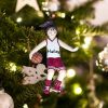 Personalized Girl Basketball Brown Christmas Ornament