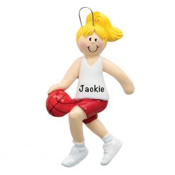 Basketball Girl Blonde Personalized Christmas Ornament