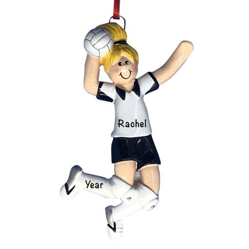 Volleyball Girl Blonde Personalized Christmas Ornament