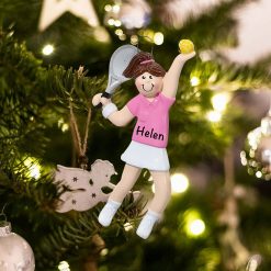 Personalized Tennis Girl Christmas Ornament