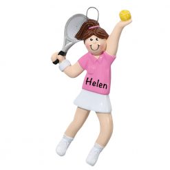 Tennis Girl Personalized Christmas Ornament - Blank