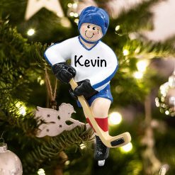 Personalized Ice Hockey Player Christmas Ornament
