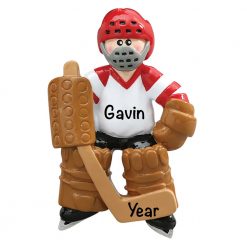 Ice Hockey Goalie Personalized Christmas Ornament