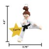 Girl Karate Brown Personalized Christmas Ornament