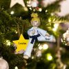 Personalized Karate Girl Blonde Christmas Ornament