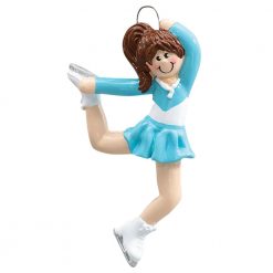 Girl Ice Skating Personalized Christmas Ornament - Blank