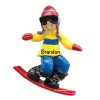 Snowboard Boy Personalized Christmas Ornament