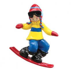 Snowboard Boy Personalized Christmas Ornament - Blank