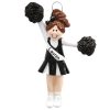 Black Cheerleader Personalized Christmas Ornament