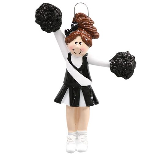 774BKB Black Cheerleader Personalized Christmas Ornament - Blank