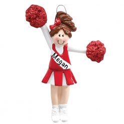 Red Cheerleader Personalized Christmas Ornament