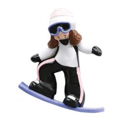 Snowboard Girl Personalized Christmas Ornament - Blank