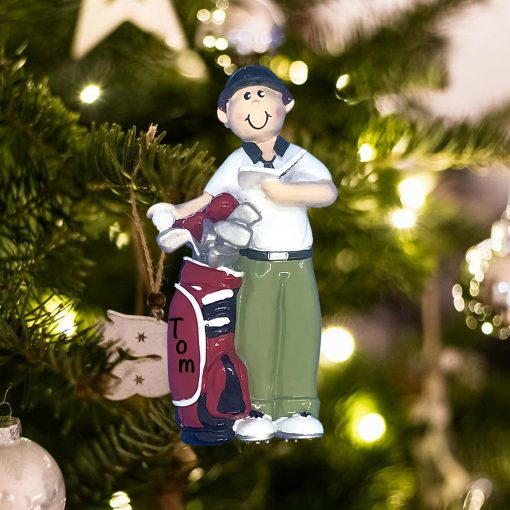 Personalized Golf Guy Christmas Ornament