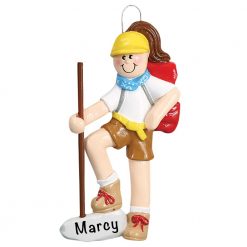 Girl Scout Hiking Personalized Christmas Ornament
