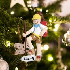 Personalized Girl Scout Hiking Christmas Ornament