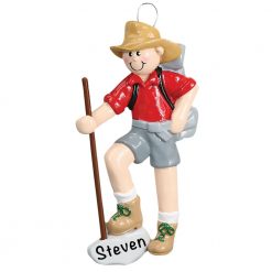 Boy Scout Hiking Personalized Christmas Ornament