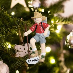 Personalized Boy Scout Hiking Christmas Ornament