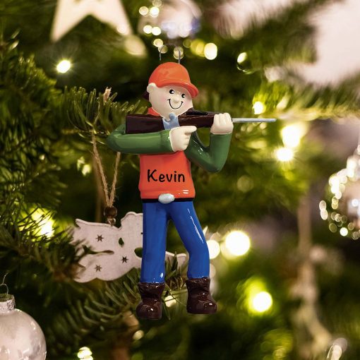 Personalized Hunting Guy Christmas Ornament