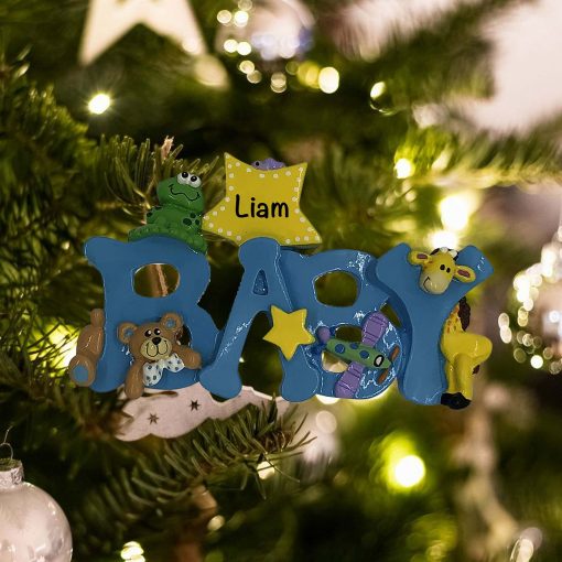 Personalized Baby Boy Christmas Ornament