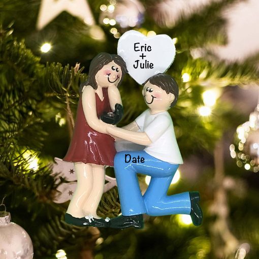 Personalized Proposing Engaged Christmas Ornament