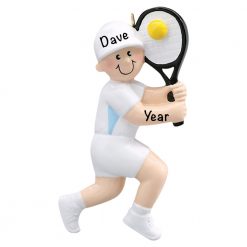 Tennis Guy Personalized Christmas Ornament
