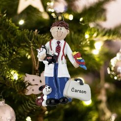Personalized Veterinarian Guy Christmas Ornament