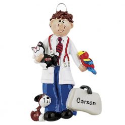 Veterinarian Guy Personalized Christmas Ornament