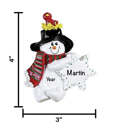Birdsnest Snowman Personalized Christmas Ornament