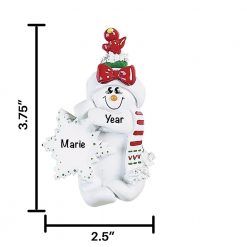 Birdsnest Snow Woman Personalized Christmas Ornament