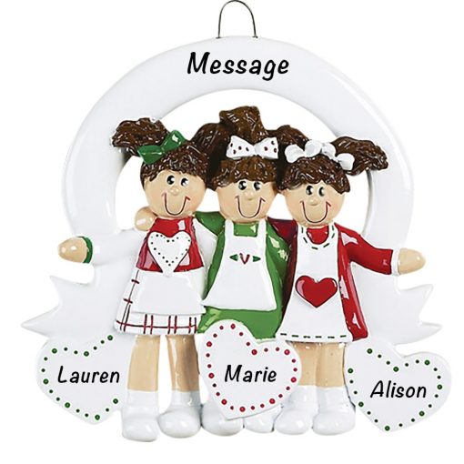 825 Friends Sisters 3 Personalized Christmas Ornament
