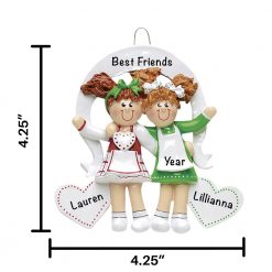 2 Friends-Sisters Personalized Christmas Ornament