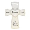 White Cross Religious Memorial Personalized Christmas Ornament