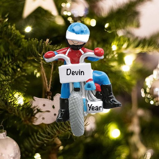 Personalized Dirt Bike Rider Christmas Ornament