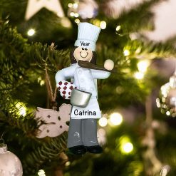 Personalized Girl Chef Christmas Ornament