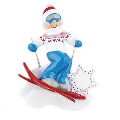 Ski Girl Moguls Personalized Christmas Ornament - Blank