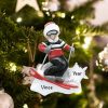 Personalized Guy Skier Christmas Ornament