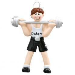 Weightlifter Personalized Christmas Ornament