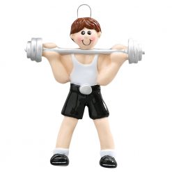 Weightlifter Personalized Christmas Ornament - Blank