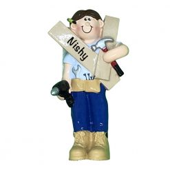 Contractor Carpenter Personalized Christmas Ornament